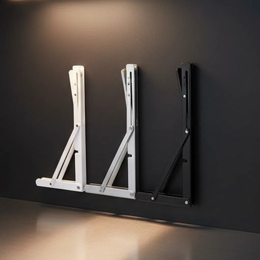 Versatile Folding Shelf Bracket for Home and Office Organization Hardware