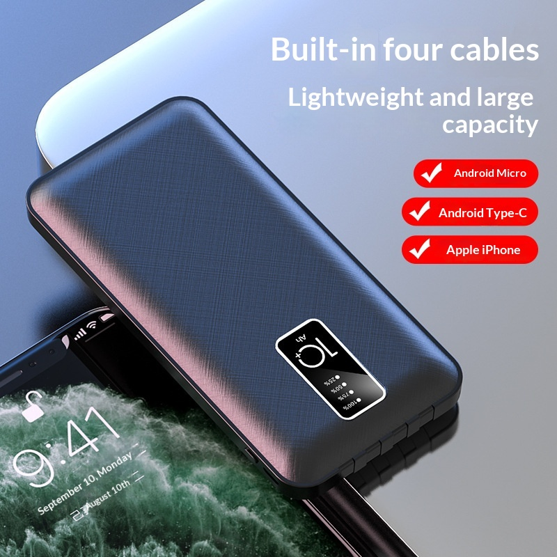 Портативный Power Bank 10000 мАч с быстрой зарядкой