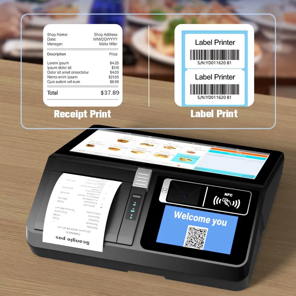 Scangle OEM Touch Windows 11 OS All in One Cash Register with 80mm Autocutter Printer Work for Restaurant POS Terminal