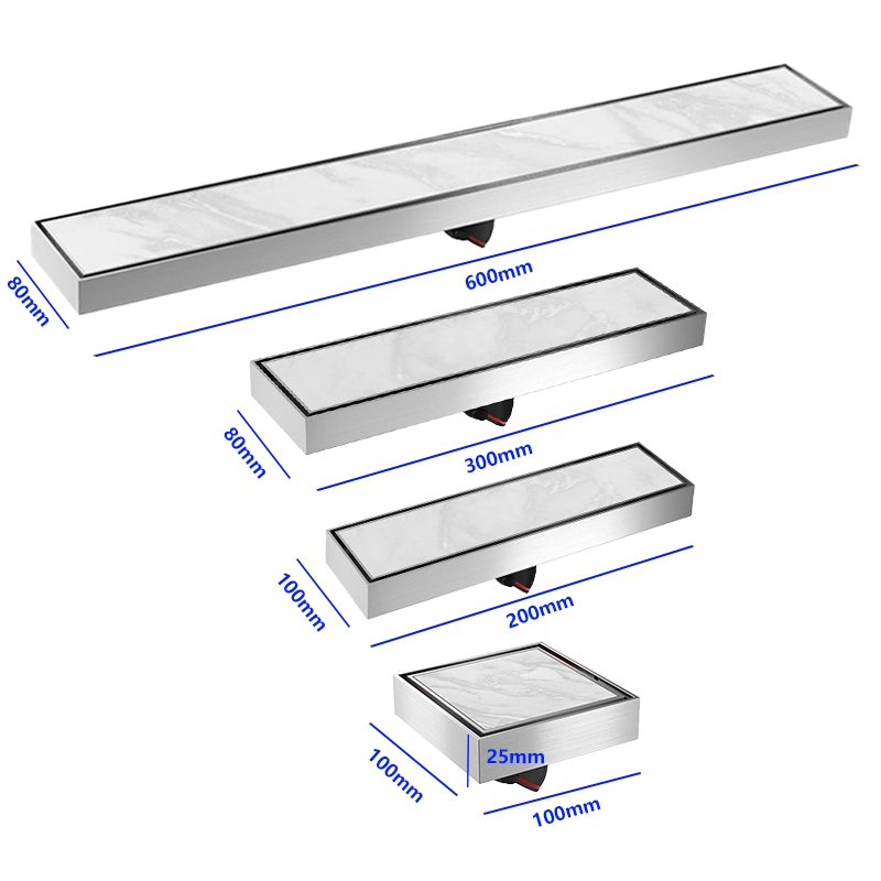Tile Insert Floor Drain 304 Stainless Steel Anti-Odor Invisible Bathroom Floor Drain