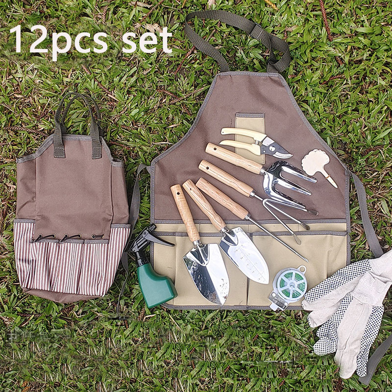 Waterproof Canvas Tool Apron Waxed Cotton Multi-Pocket Adjustable Garden Work Apron Durable Gardener Gift