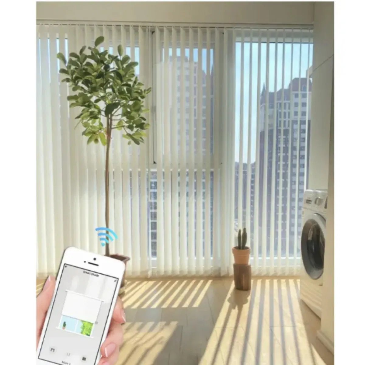 Customized Size Shade Electric Blackout Motorized Window Vertical Blind for Indoor