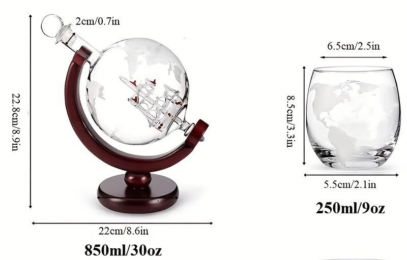 Hand Blown Clear Glass Globe Decanter Bottles for Whiskey/Liquor Storage Leak Proof Barware