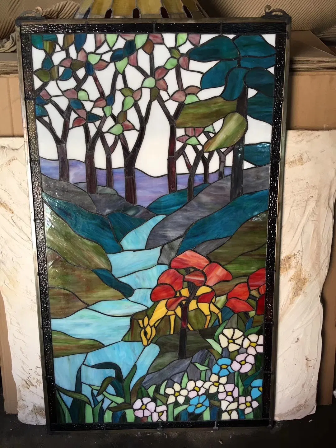 Custom Handmade Church Glass Tiffany Stained Glass Leadlight Window Panel