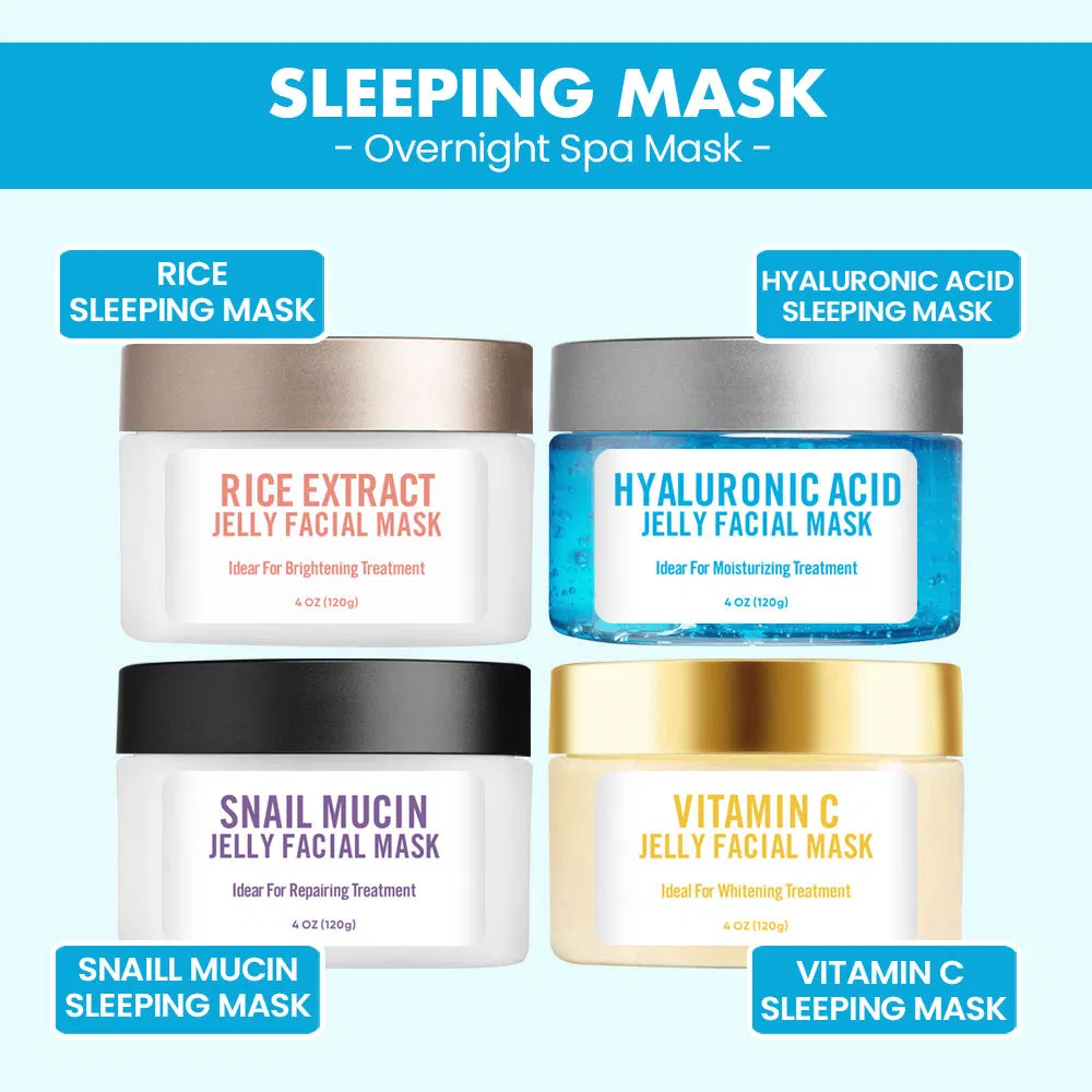 Rice Sleep Face Cream Jar Natural Beauty Brightening Hyaluronic Acid Face Cream