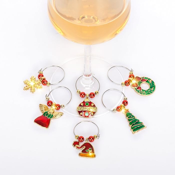 Yc Gifts Custom Design Enamel Wine Glass Markers Tags Wine Glass Charms for Stem Glasses Wine Tasting Party Gifts Favors Decorations Supplies
