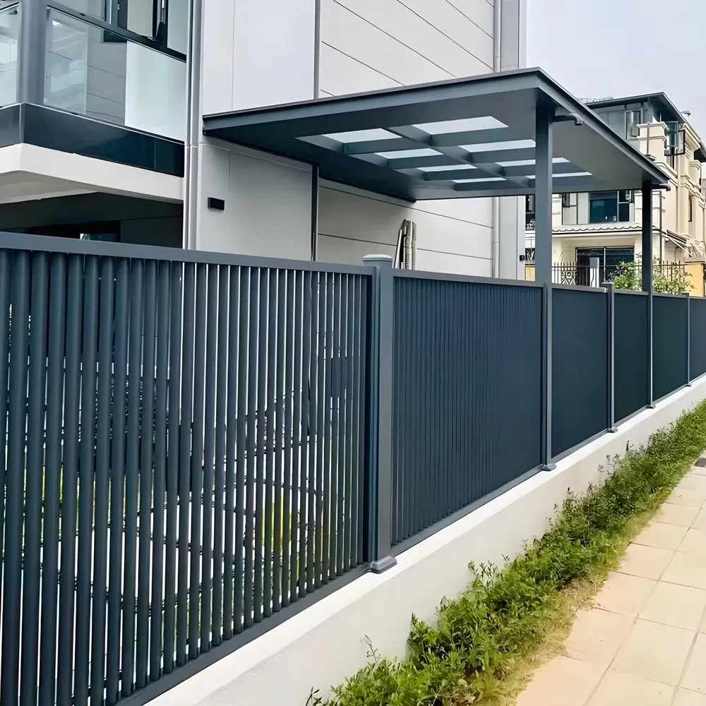 Smart Home Ready System with Pre-Installed Conduits for Wiring and Sensors Aluminum Alloy Fence and Aluminum Railing