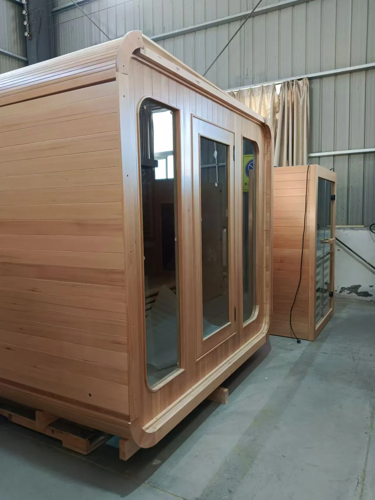 New Pure Canadian Red Cedar Wooden Outdoor Cube Sauna 4 Person