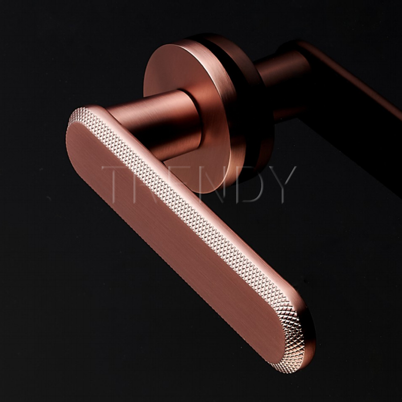 Knurled Series PVD Decorative Hardware Zamak Lever Door Lock Handle for Wooden Doors (Z6294-ZR33)