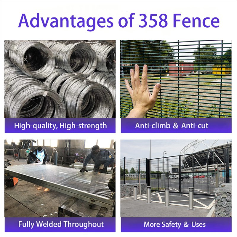 PVC Coated Clear View Fence Panel Anti Climb Privacy Welded Mesh Fencing 358 High Security358 Fence Panel