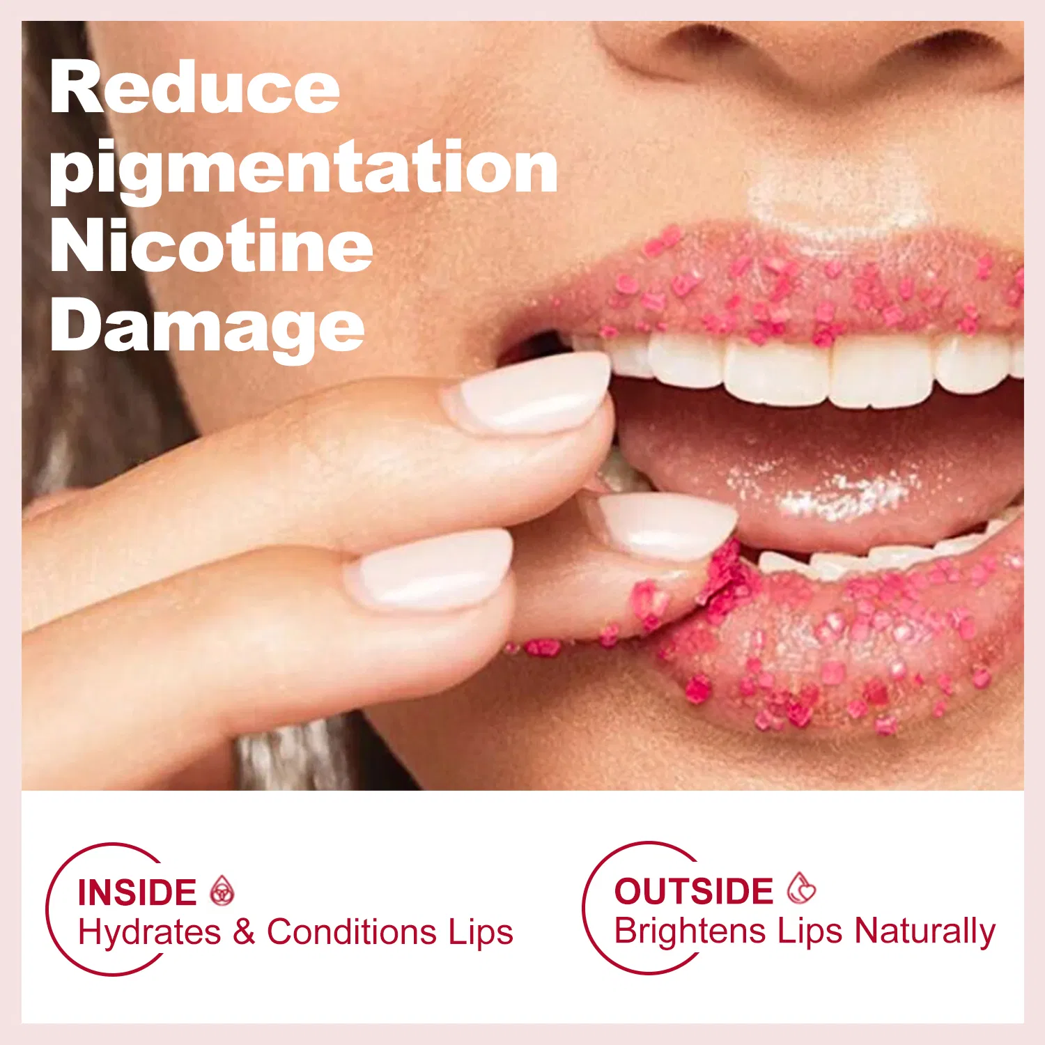 OEM Pink Delight Natural Fruit Lip Exfoliator for Soft Lips