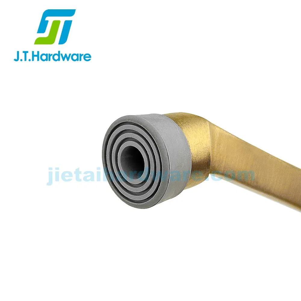 Jthardware Kick-Down Heavy Rubber Tip Gold Brass Door Stoppe Holder for Metal Door