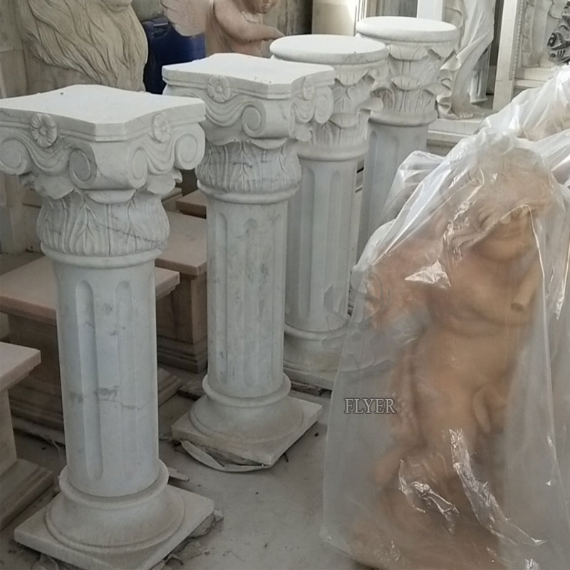 Home Building Marble Material Decorative White Marble Column Pedestal for Wedding