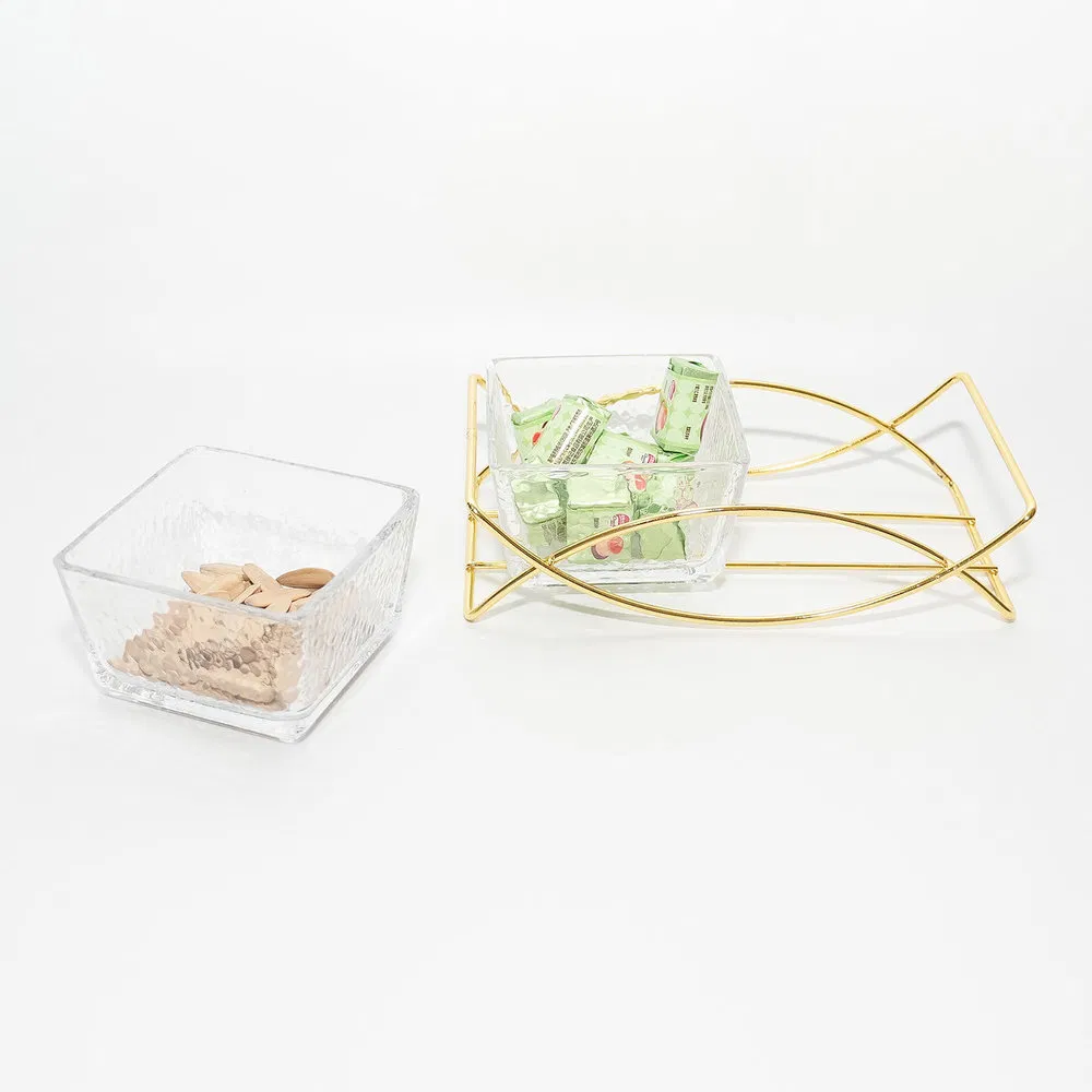 Balanced Load-Bearing Capacity Square Shape Snack Candy Display Rack for Fruit and Dried Fruit Platter