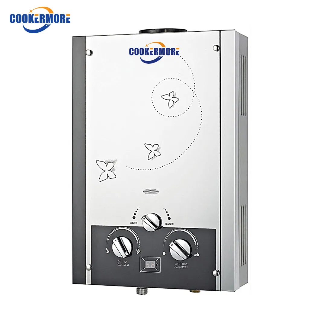 Hot Selling Colorful Indoor Connector Safety Propane Low Water Pressure Prices Gas Geyser Hot Water Heater for Shower