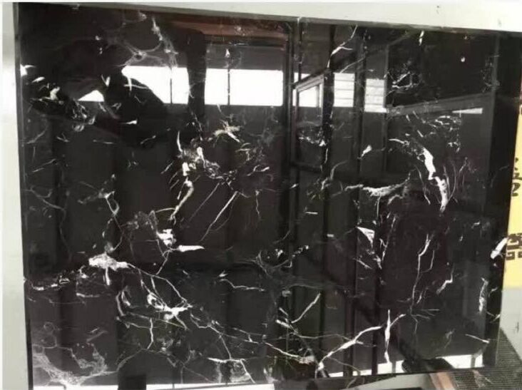 Popular Natural Chinese Black Ice Marble Slab and Tile for Hotel Wall Floor Decorate