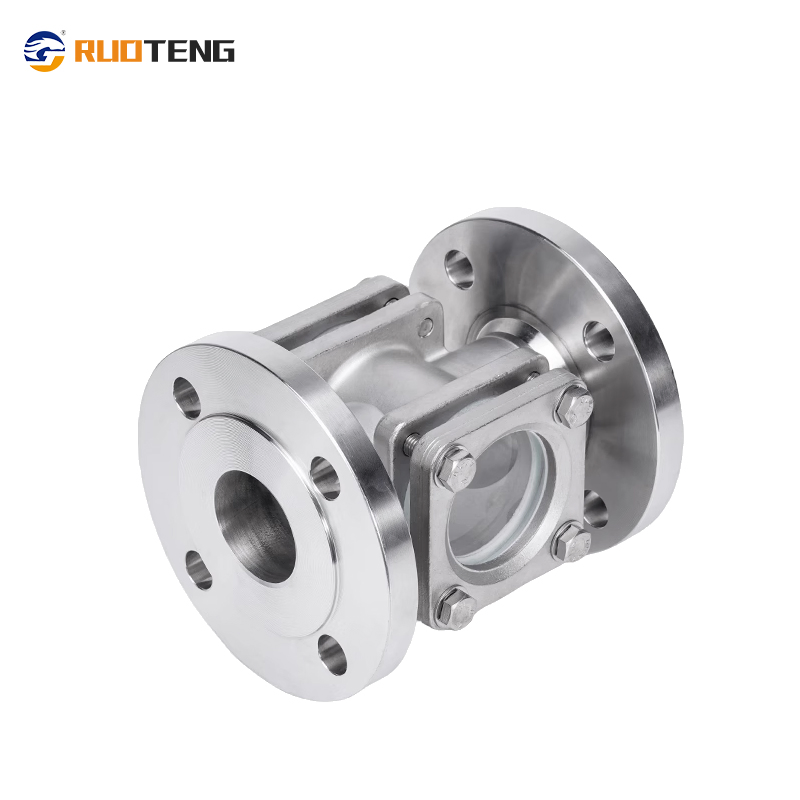 [Ruoteng] Stainless Steel Integrated Flanged Double Window Flapper Type Visual Flow Indicator