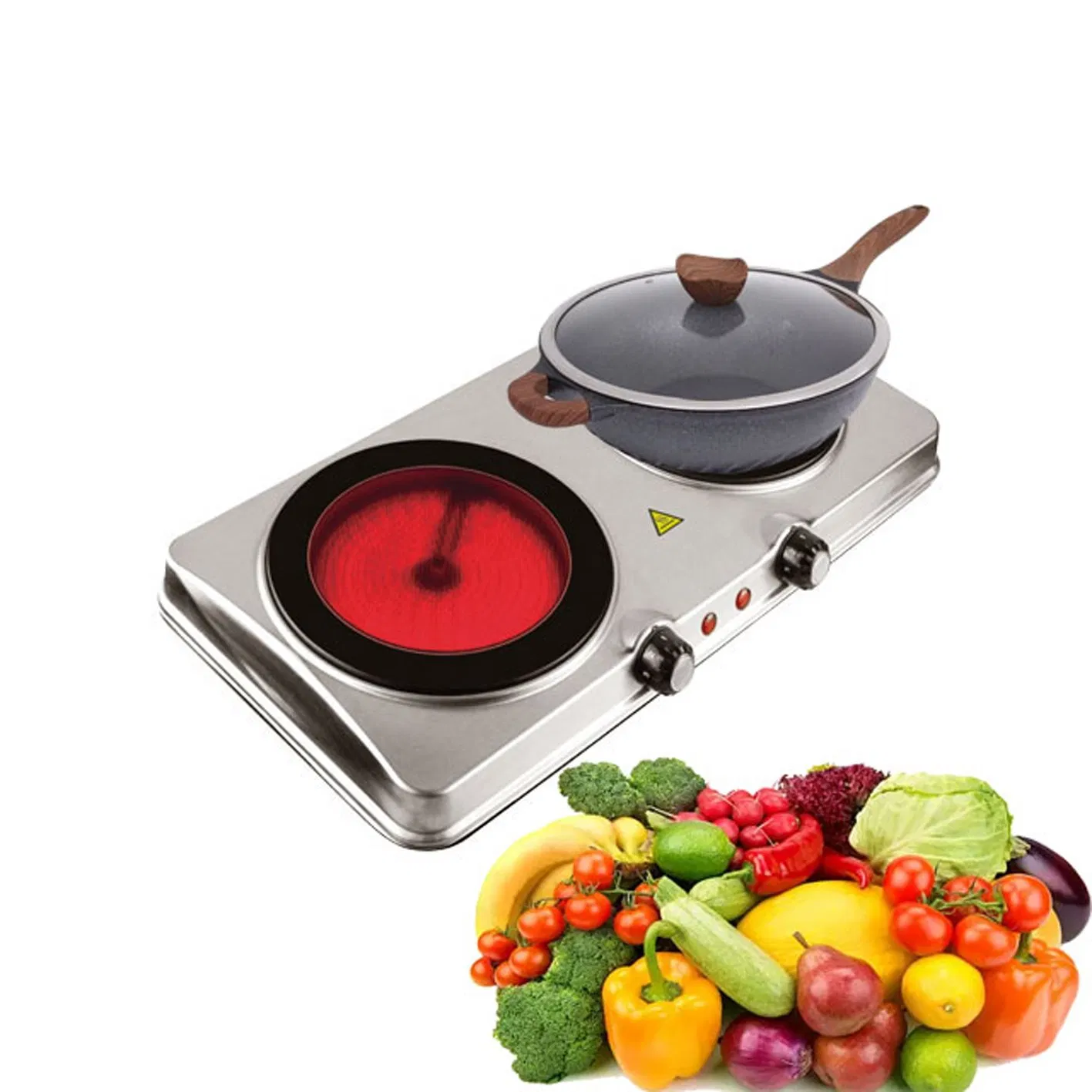 Ceramic Electric Stove with Two Burners for Home