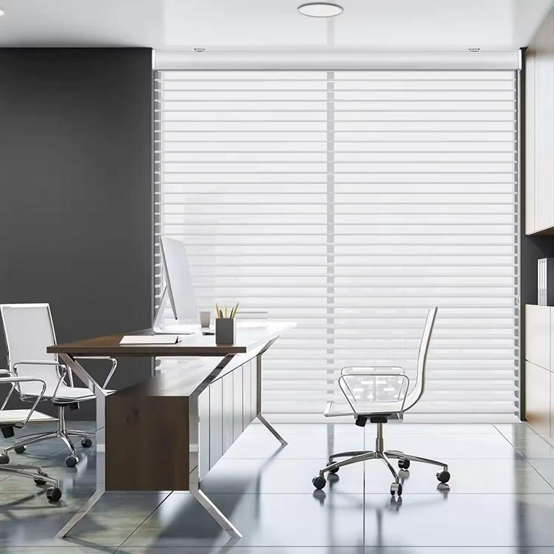 Smart Light Filtering Polyester 3-Layer Shangri-La Blind Triple Shade for Living Room