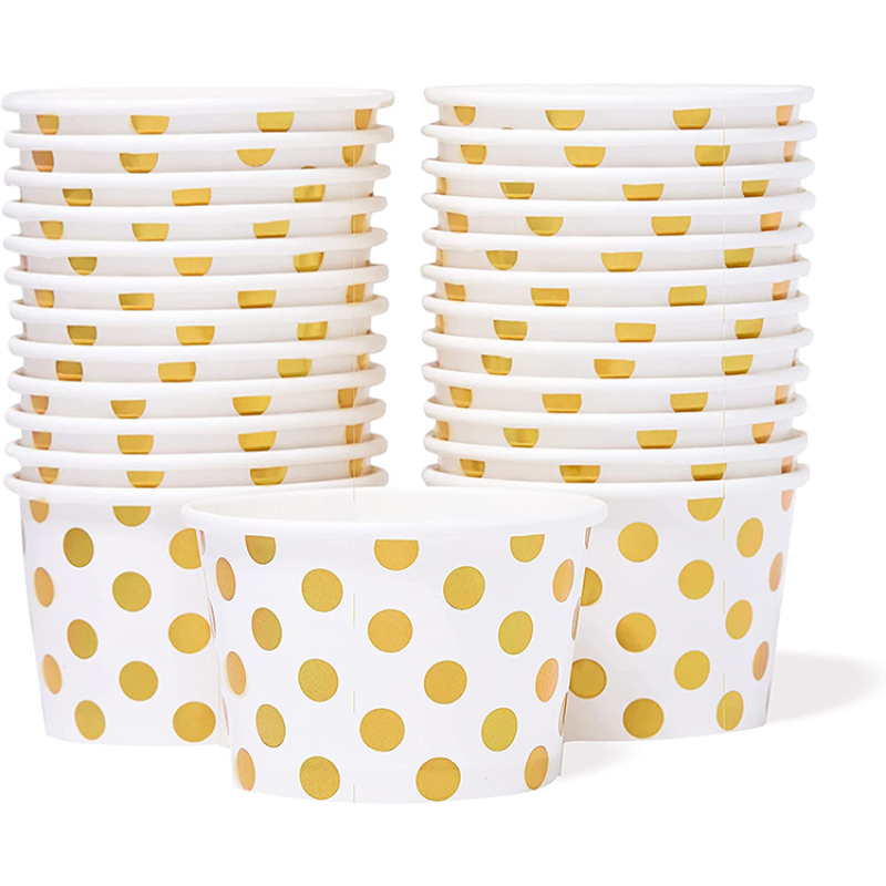 Wholesale Personalized Disposable Yogurt 3oz 4oz 8oz 16oz Ice Cream Paper Cup with Lid