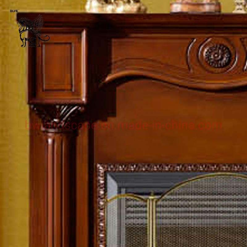 Blve Indoor Freestanding Artificial Electronic Fireplace Mantel Home Red Wood Fireplace