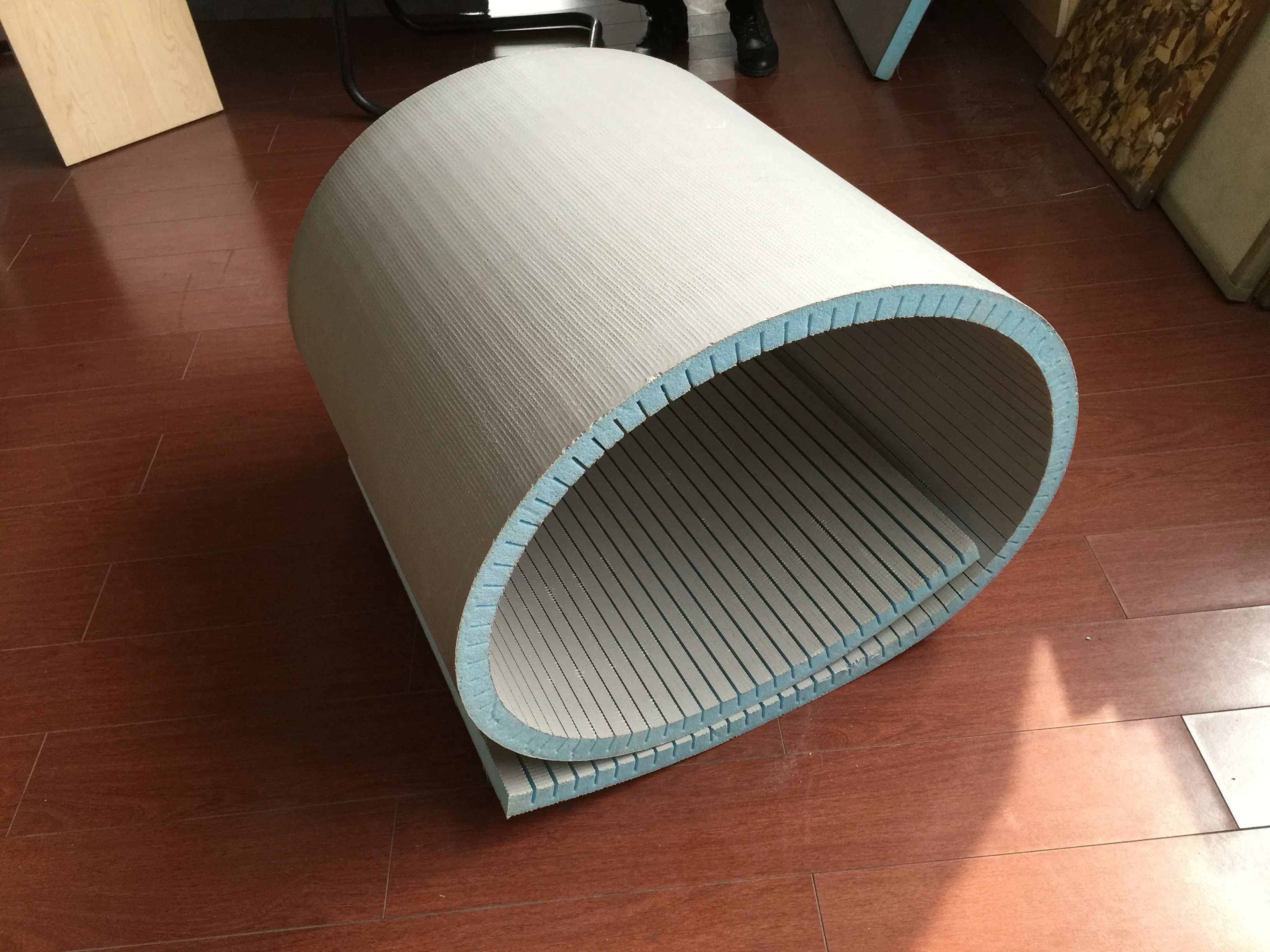 Blue Insulation Board Featuring Curved Extruded Polystyrene Foam Design