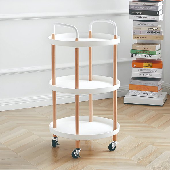 Colorful Wood OEM Display Shelf Rolling Utility Cart Storage Rack with High Quality