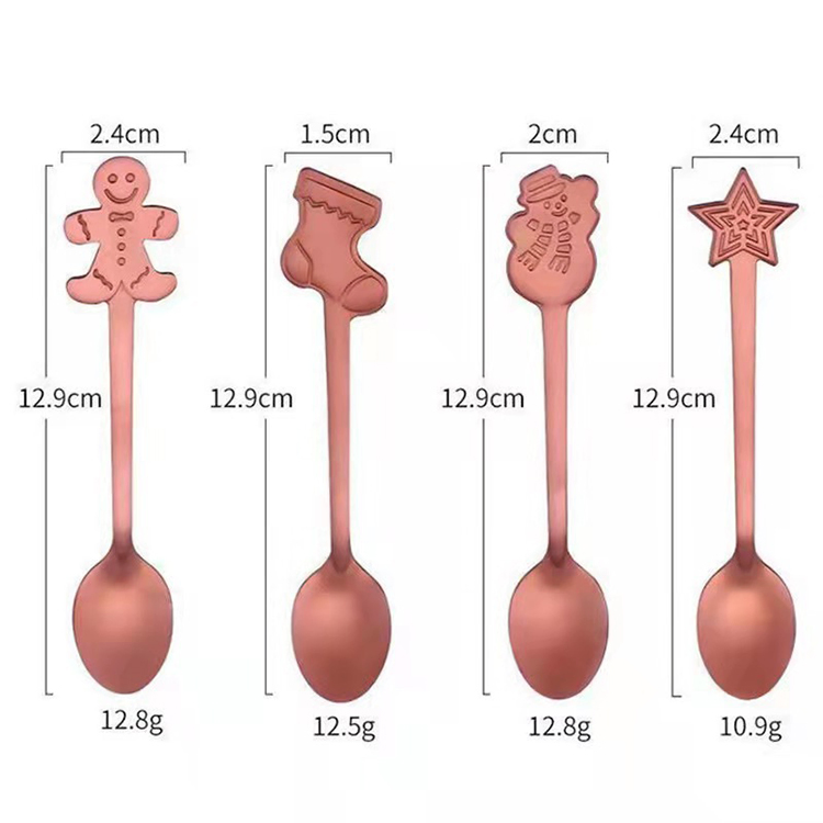 Stainless Steel Christmas Dessert Spoon Shaped Spoon Afternoon Tea Coffee Measuring Spoon