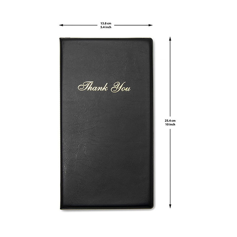 PVC Leather Menu Folder Guest Check Presenter Hotel Bill Holder