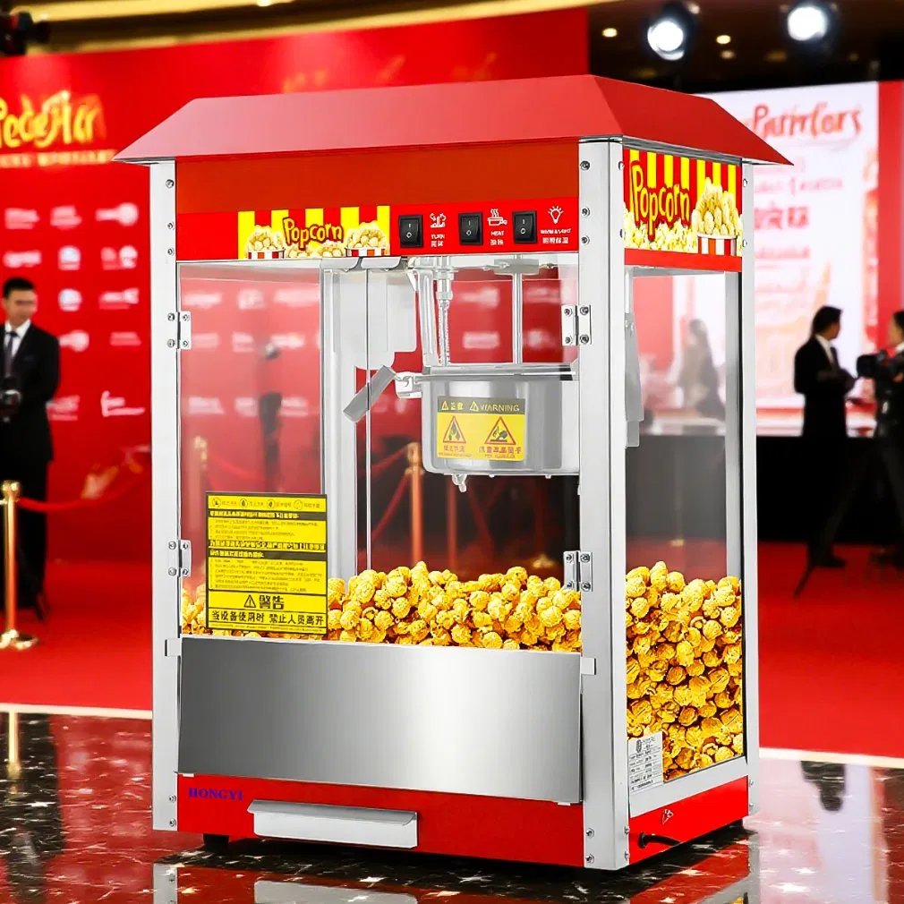 Large-Roof Popcorn Machine with Constant Temperature Control and Large-Capacity Corn Storage Bin.