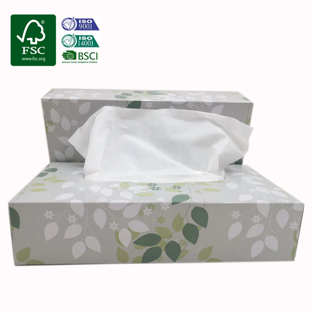Custom 2 3ply White/Natural Color Box Bamboo Facial Tissue Paper Facial Tissue