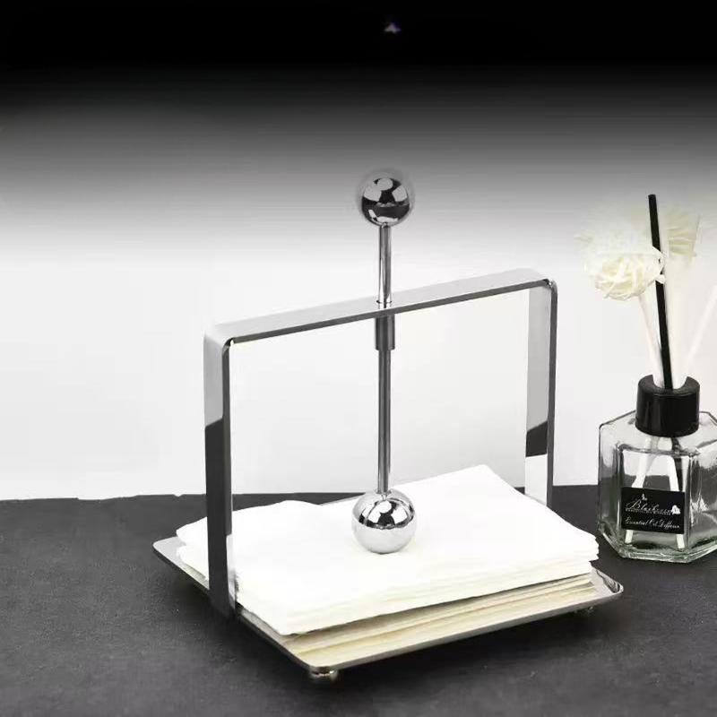 Hot-Selling Multi-Style Square Stainless Steel Napkin Holder with Feet for Cafes and Hotels