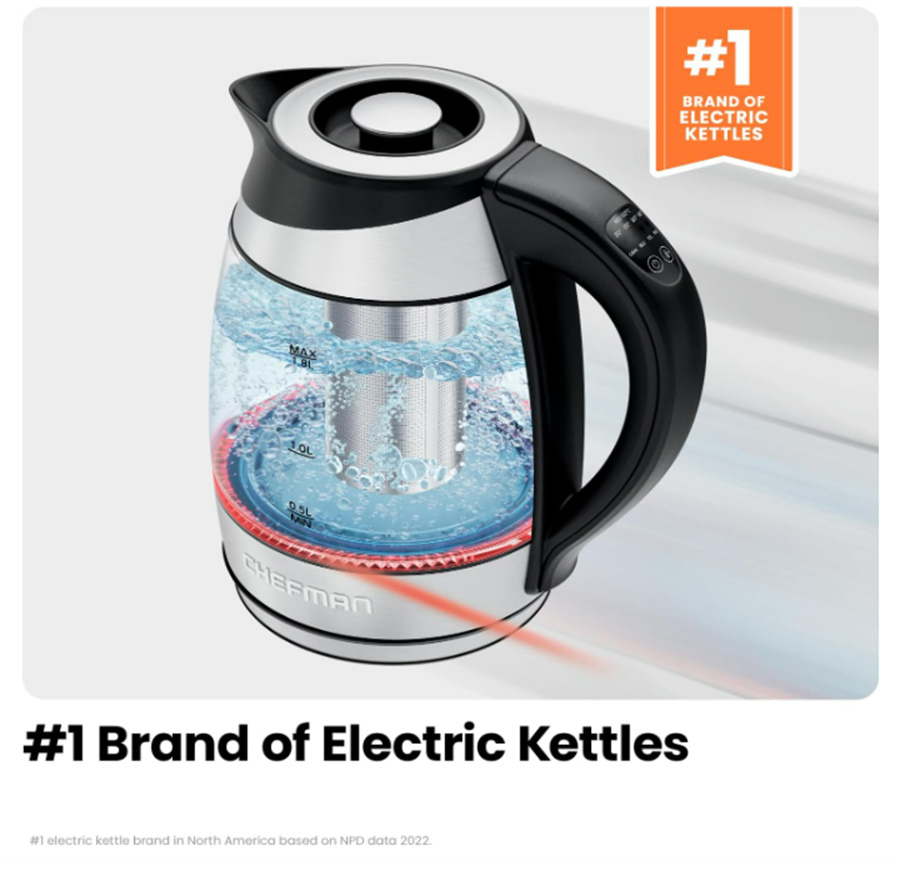 Glass Tea Kettle Hot Water Boiler Electric Kettle with Temperature Control