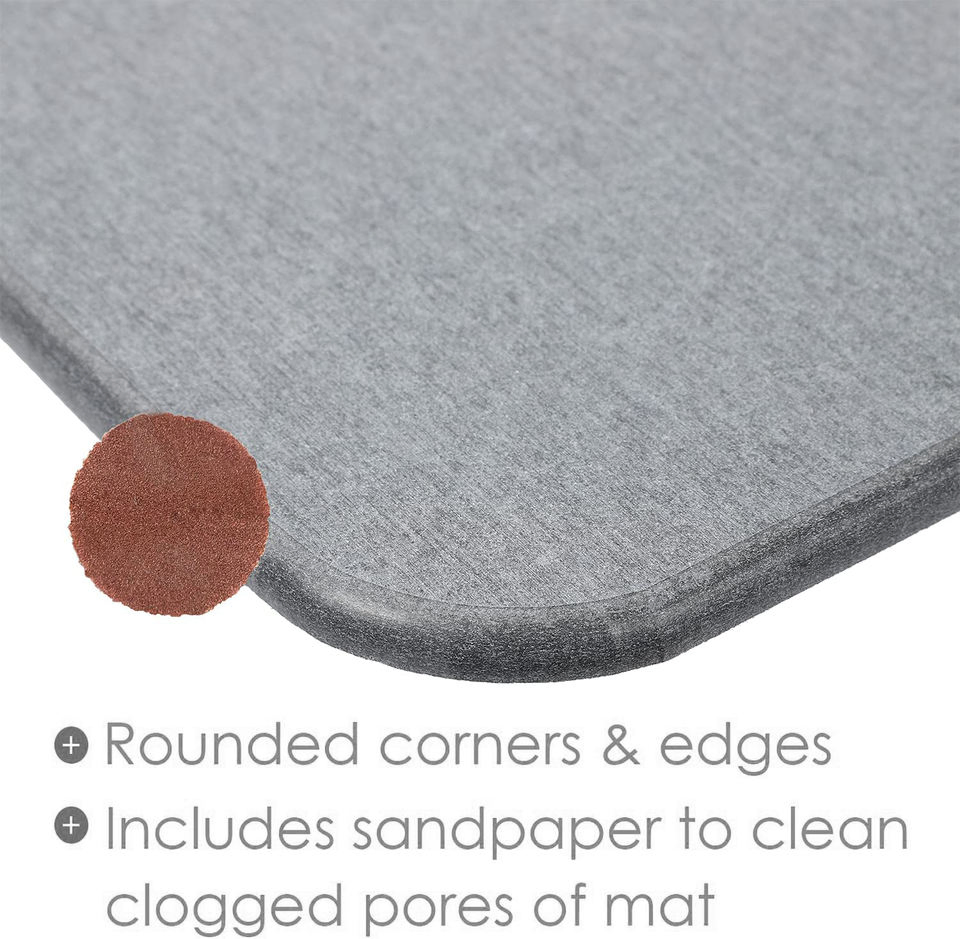 Non-Slip Super Absorbent Floor Mat Quick Dry Diatomaceous Earth Diatomite Stone Bath Mat