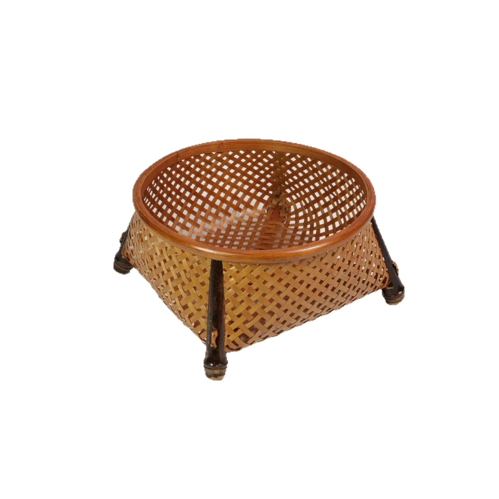 Плетеная корзина для чайного набора из бамбука