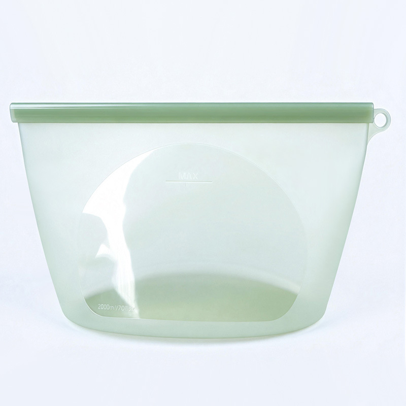 Stand-up Reusable Fresh-Keeping Custom Fridge Safe Silicon Ziplock Food Grade Storage Silicone Freezer Zipper Bag