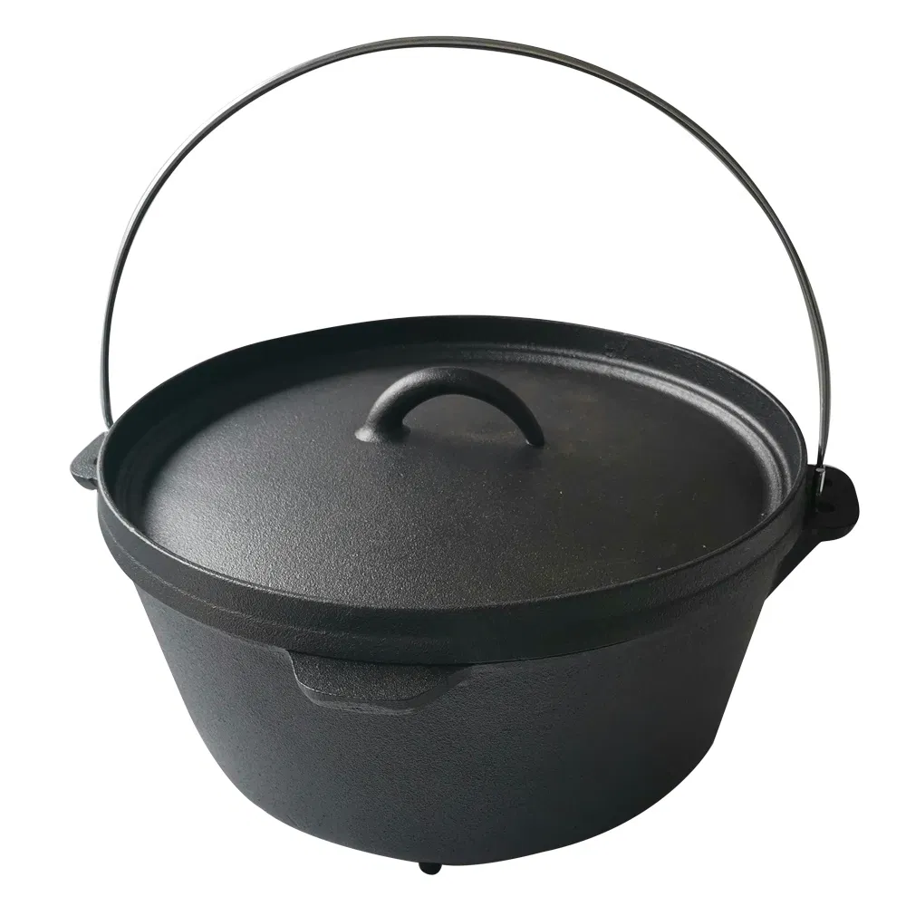 Чугунный голландский котелок для кемпинга с предварительной прожаркой