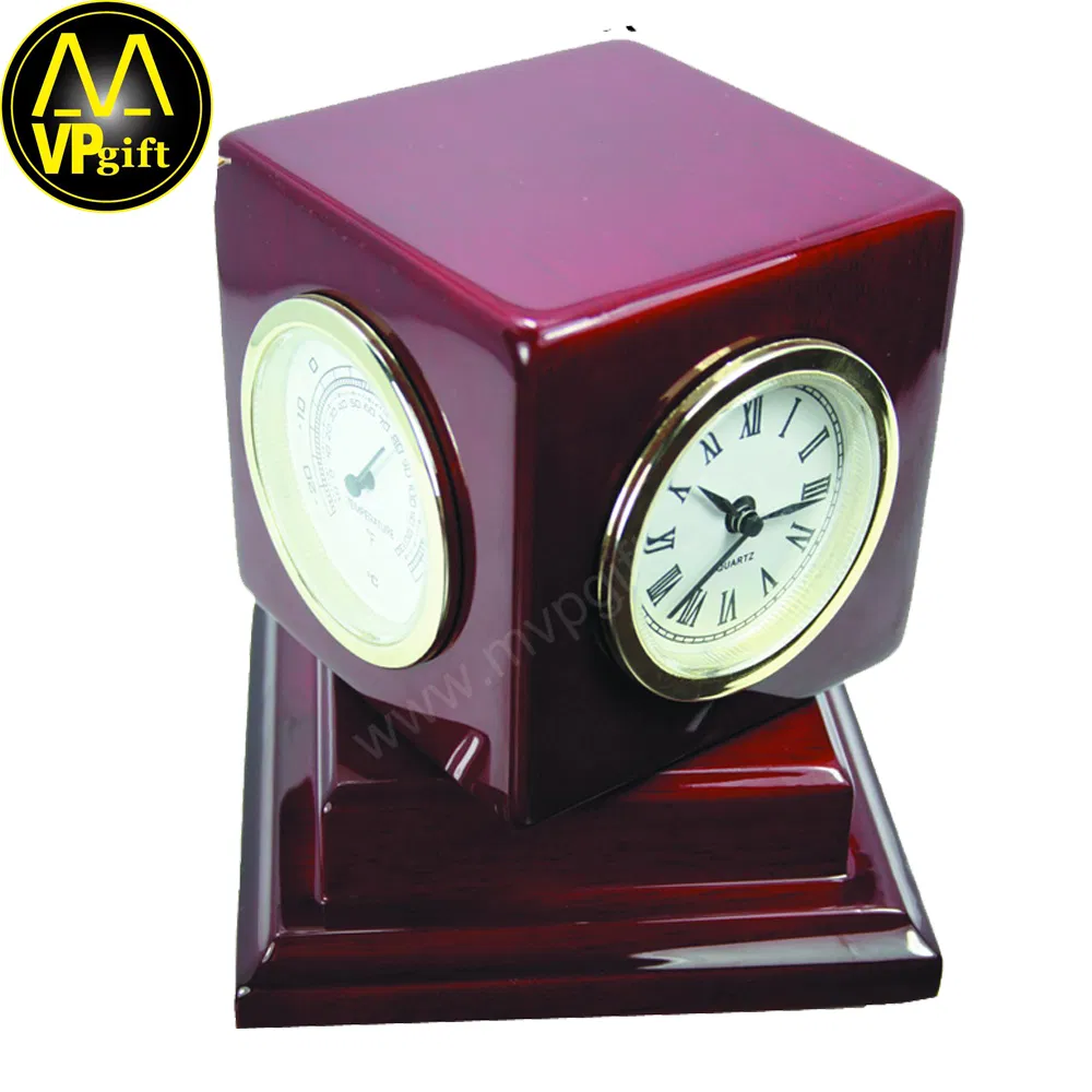 China Custom Design High Quality VIP MVP Wooden Awards Souvenir Trophy Club Gift Clock