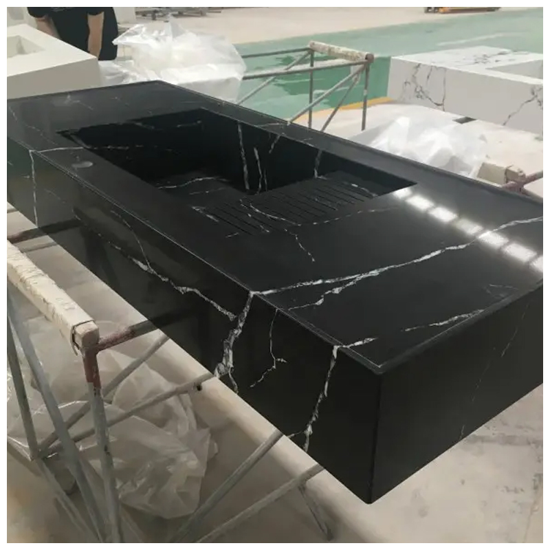 Nero Marquina Black Quartz Bathroom Washbasin