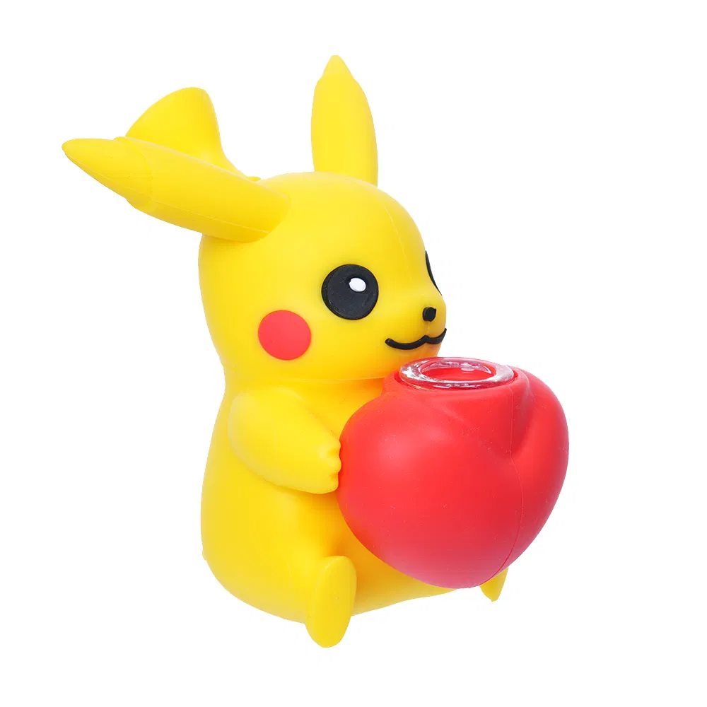 Pokemon Waterpipe Pikachu Silicone Handpipe with Heart Bowl