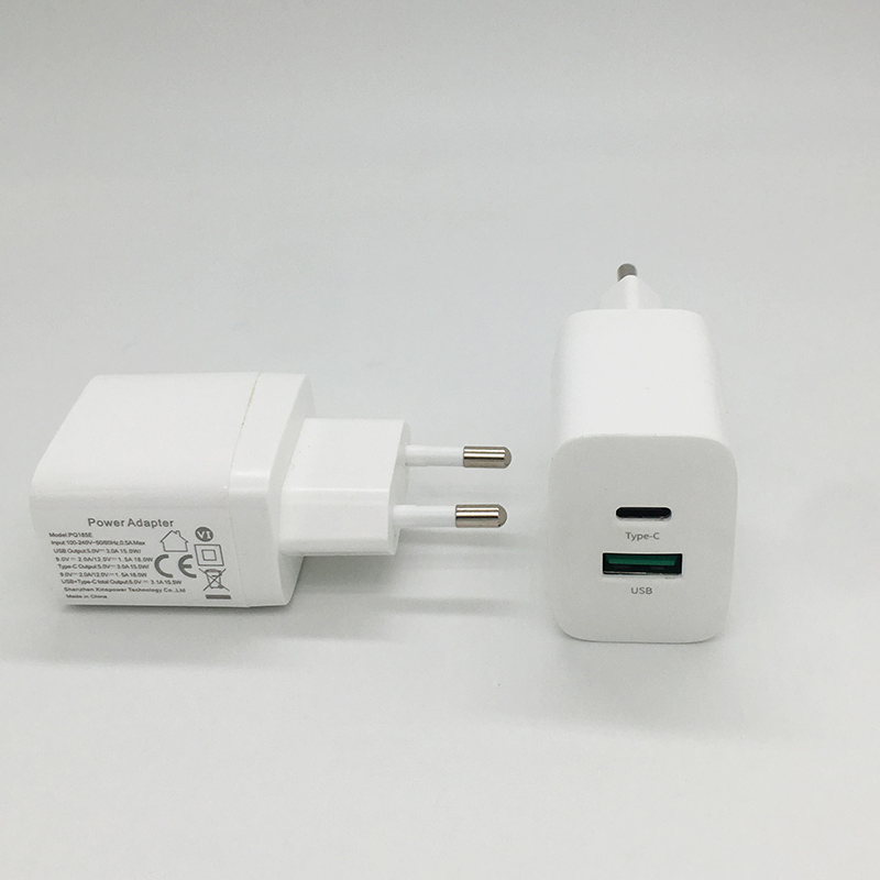 Сетевой USB-зарядник 18W с адаптером для EU/US, быстрая зарядка
