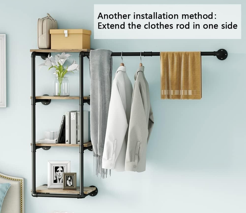 Cross-Border Iron Art Wall-Mounted Water Pipe Multi-Layer Storage and Finishing Storage Rack