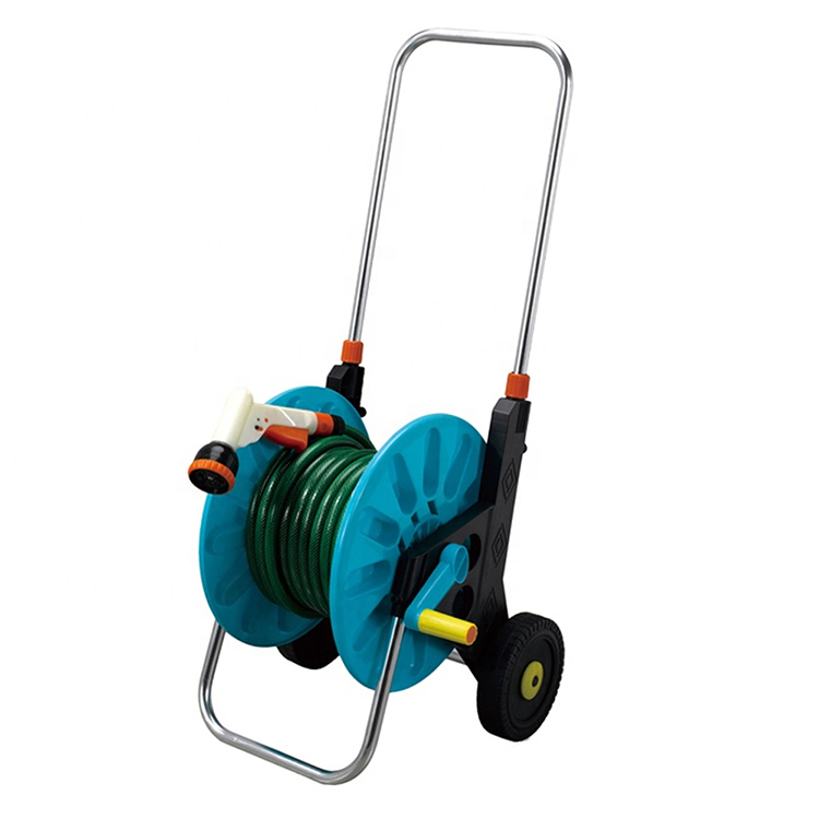 Detachable Plastic Two-Wheels Trolley Garden Cart High Irrigators Pressure Washer Hose Reel