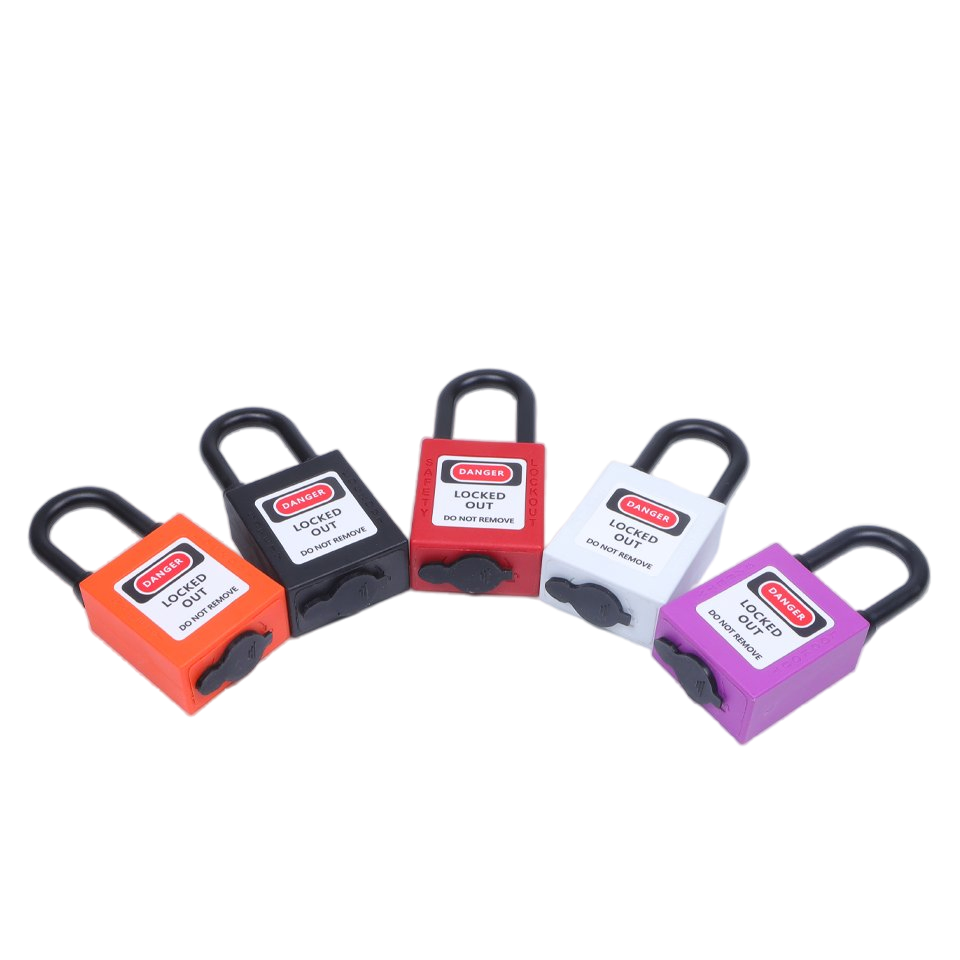 OEM 38mm Plastic-Shackle Non-Conductive Safety Padlock Master Key for Overhauling Lockout-Tagout Equipment