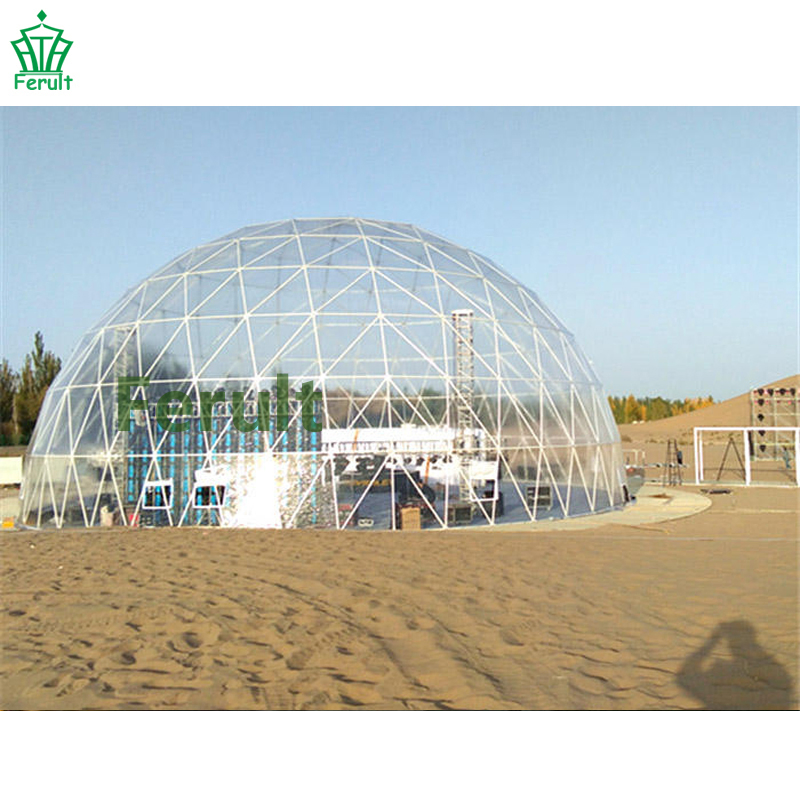 30m Big Steel Half Sphere Round Party Event Transparent Planetarium Geodesic Steel Dome House Tent
