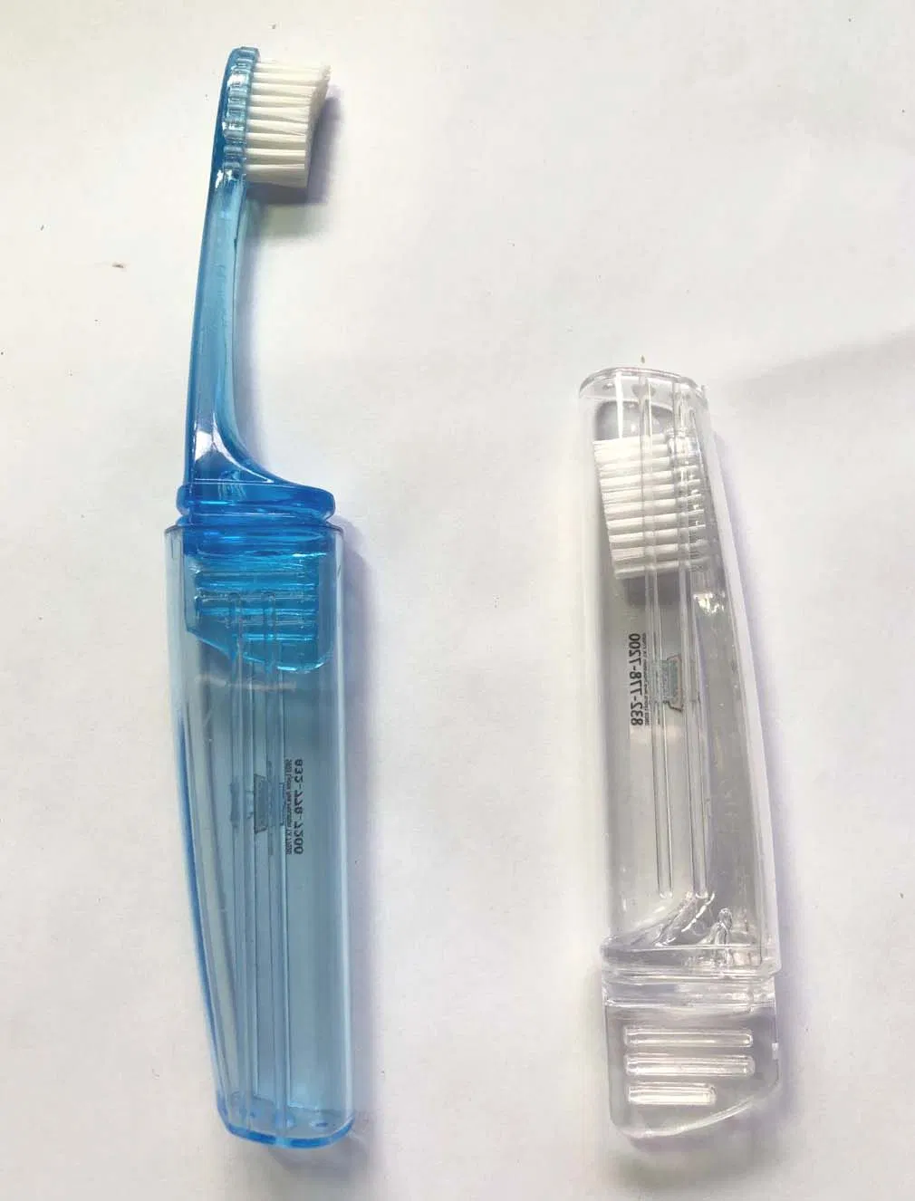 Airline PS Clear Color Transparent Nylon 610 Bristles Foldable Travel Toothbrush
