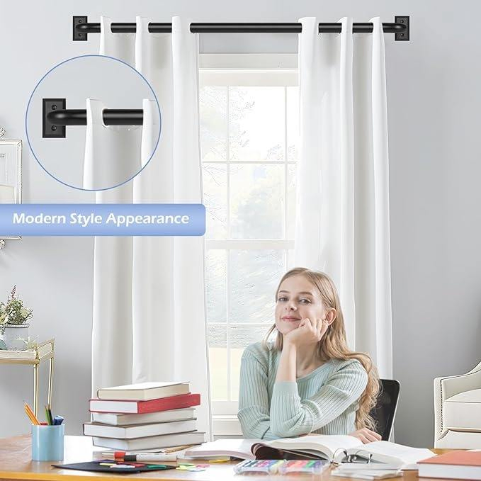 Popular Design Iron Rod Art Deco Double Poles Mediterranean Curtain Pole Extendable