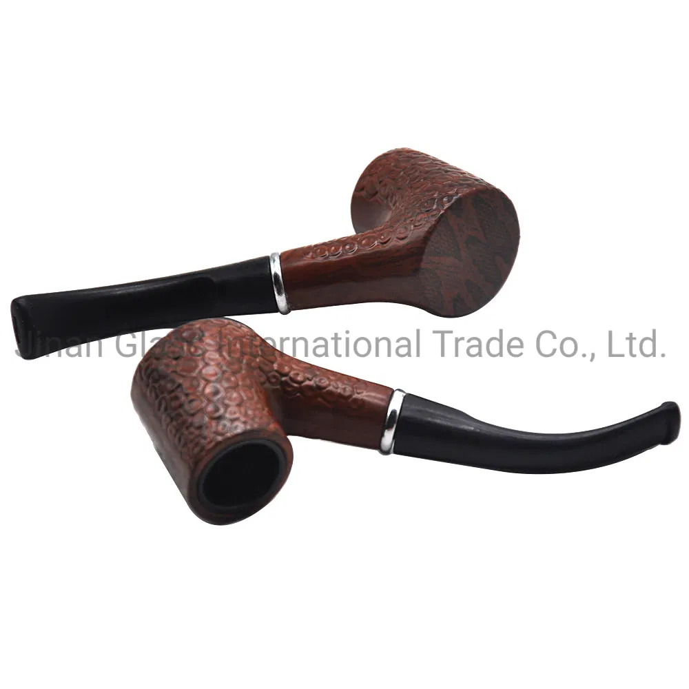 Classic Carved Wooden Smoking Pipe Tobacco Accessory Traditional Style Natural Handmade Cigar Pipe Curved Smoke Tools