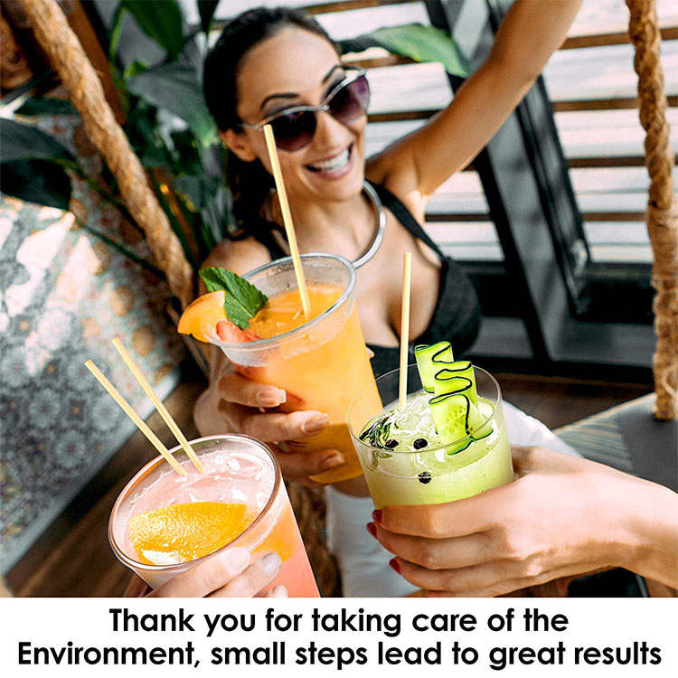Wholesale Eco-Friendly Biodegradable Disposable Cocktail Drinking Straw Nature Wheat Straw