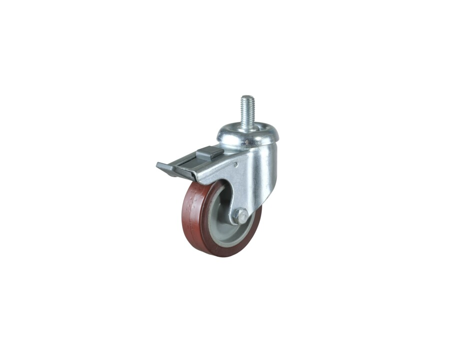 Factory Wholesale Price for 100mm Medium Duty Screw Thread Rubber Castor Wheels with Brake